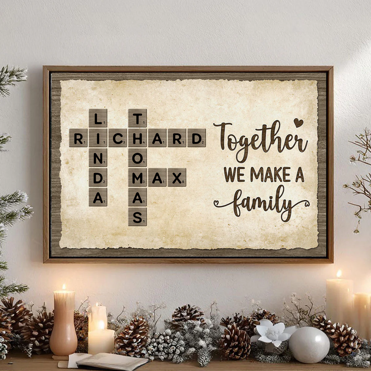 Together We Make A Family Crossword Art - Personalized Poster - Sentimental Gift for Grandma Grandpa Grandparents - Image 7