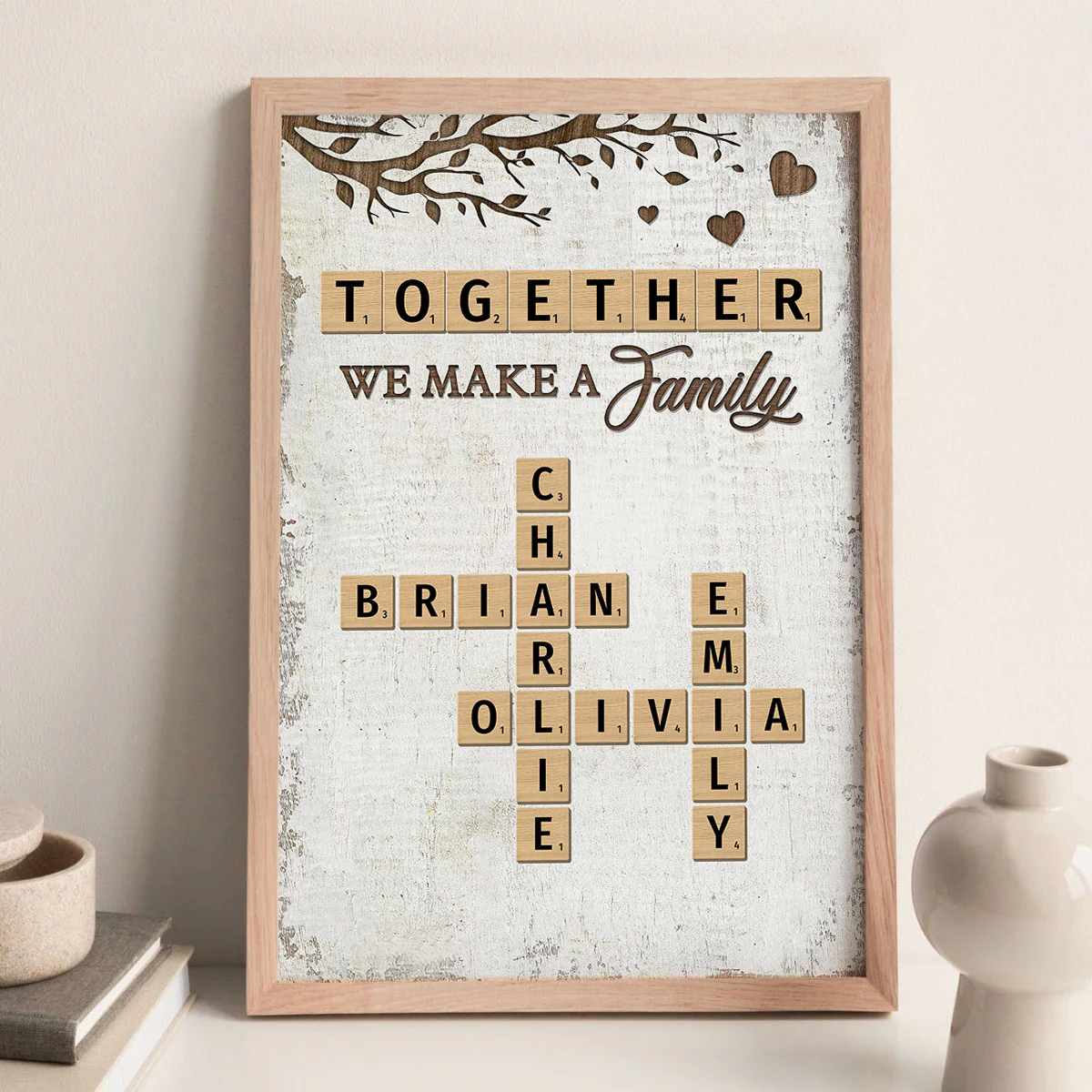 Together We Make A Family Crossword Puzzle Art Personalized Poster - Image 2
