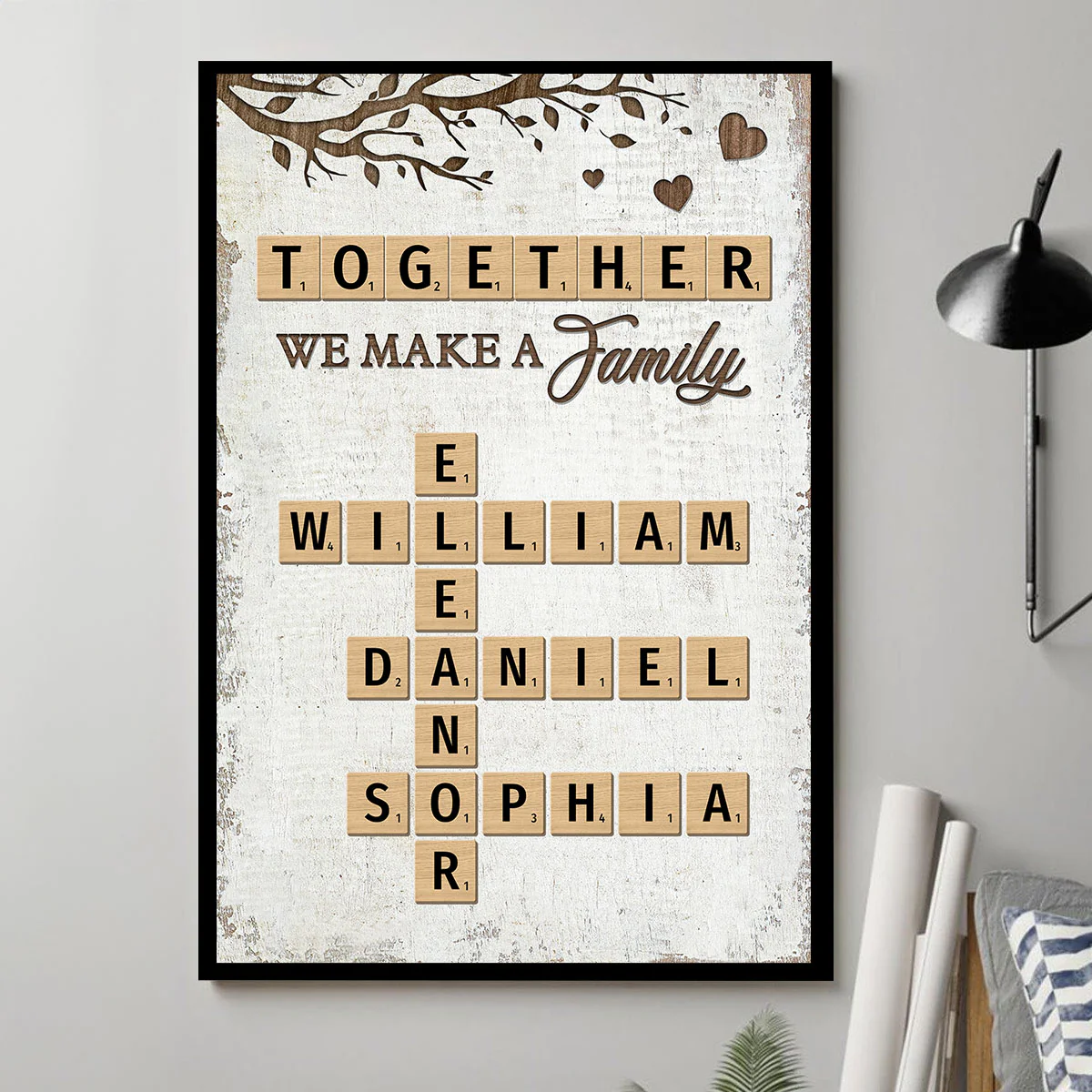 Together We Make A Family Crossword Puzzle Art Personalized Poster - Image 3