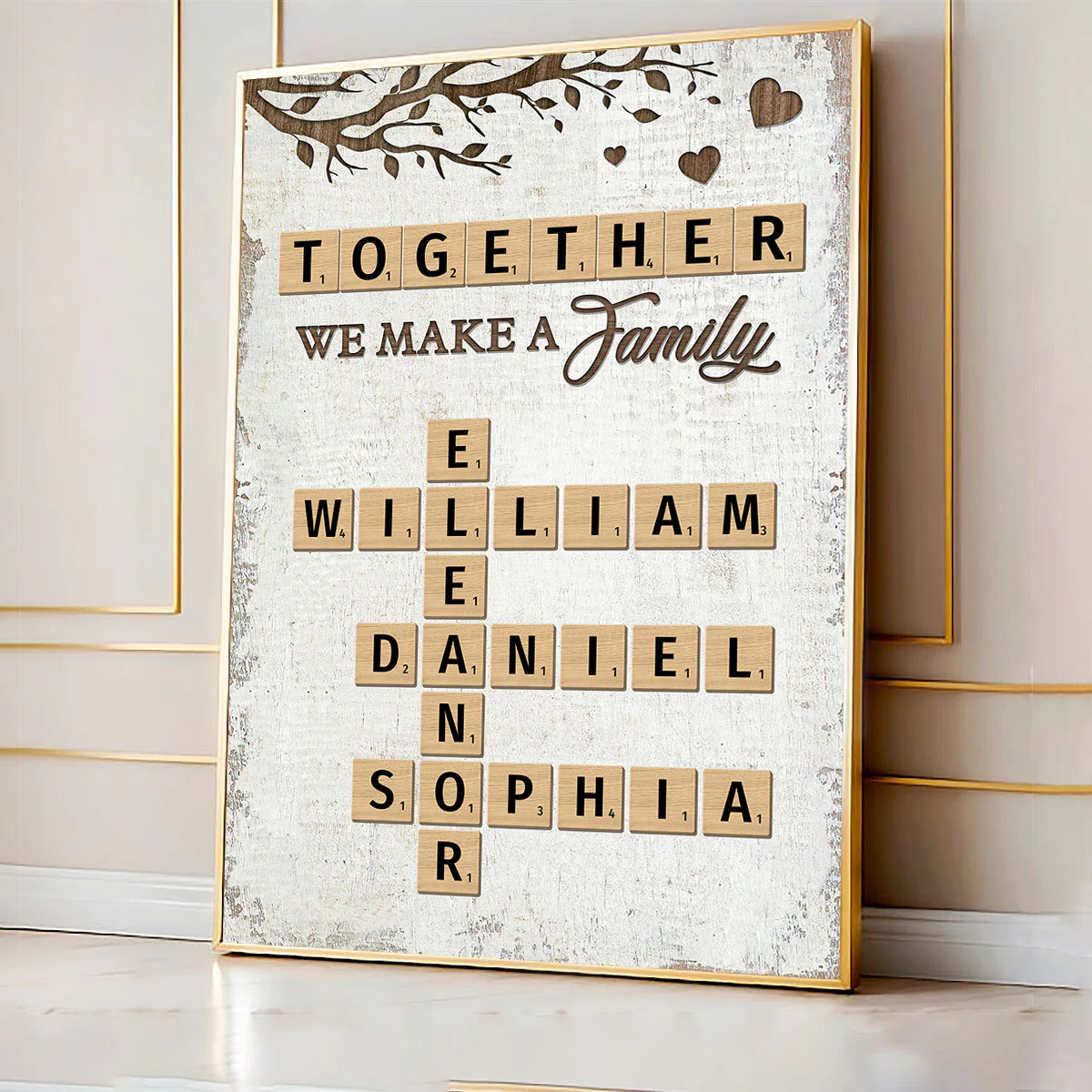 Together We Make A Family Crossword Puzzle Art Personalized Poster - Image 4