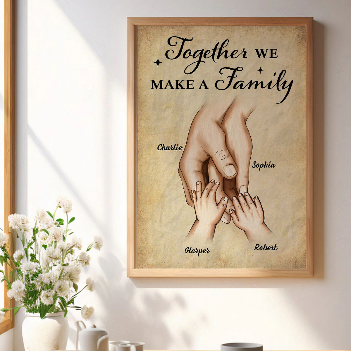 Together We Make A Family Hands In Hands Personalized Poster, Gift For Family - Image 4
