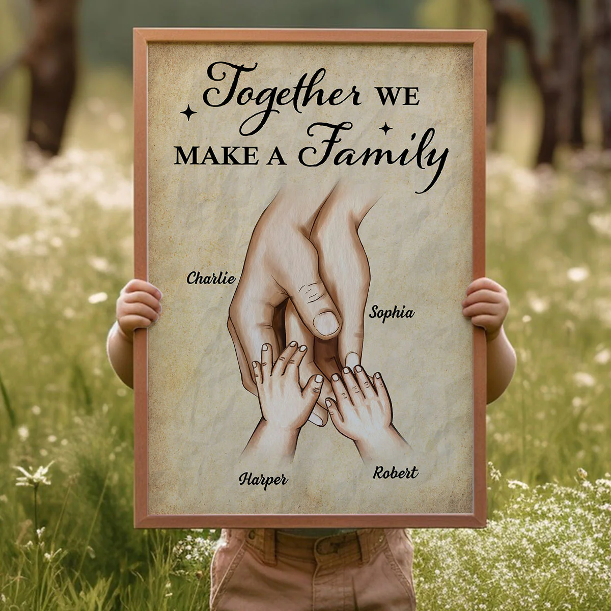 Together We Make A Family Hands In Hands Personalized Poster, Gift For Family - Image 5