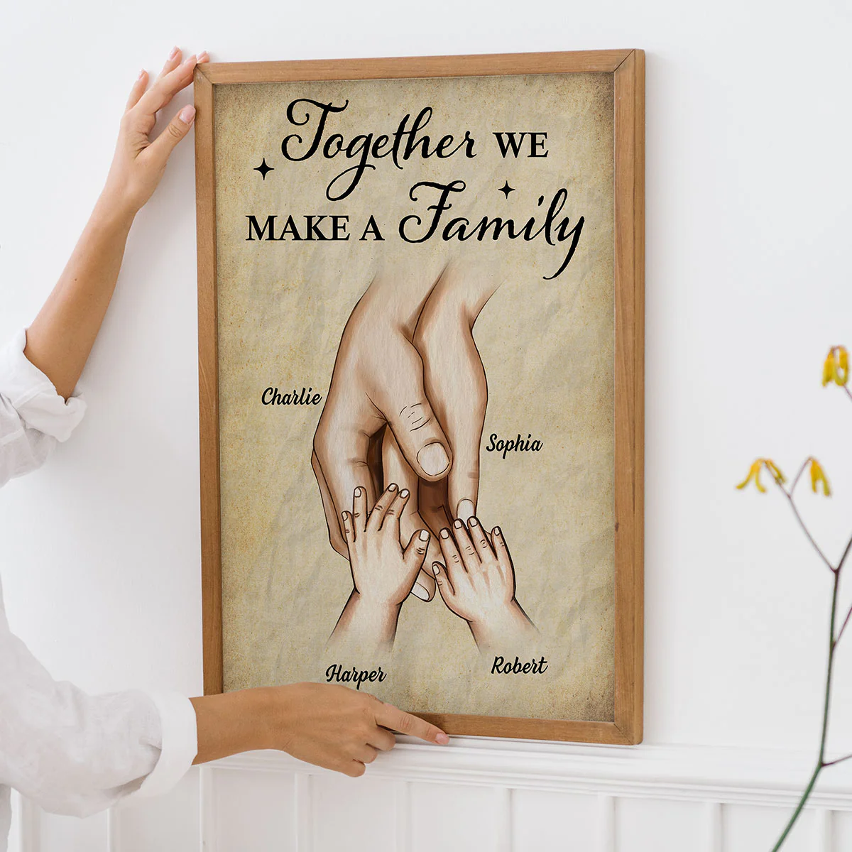 Together We Make A Family Hands In Hands Personalized Poster, Gift For Family - Image 7