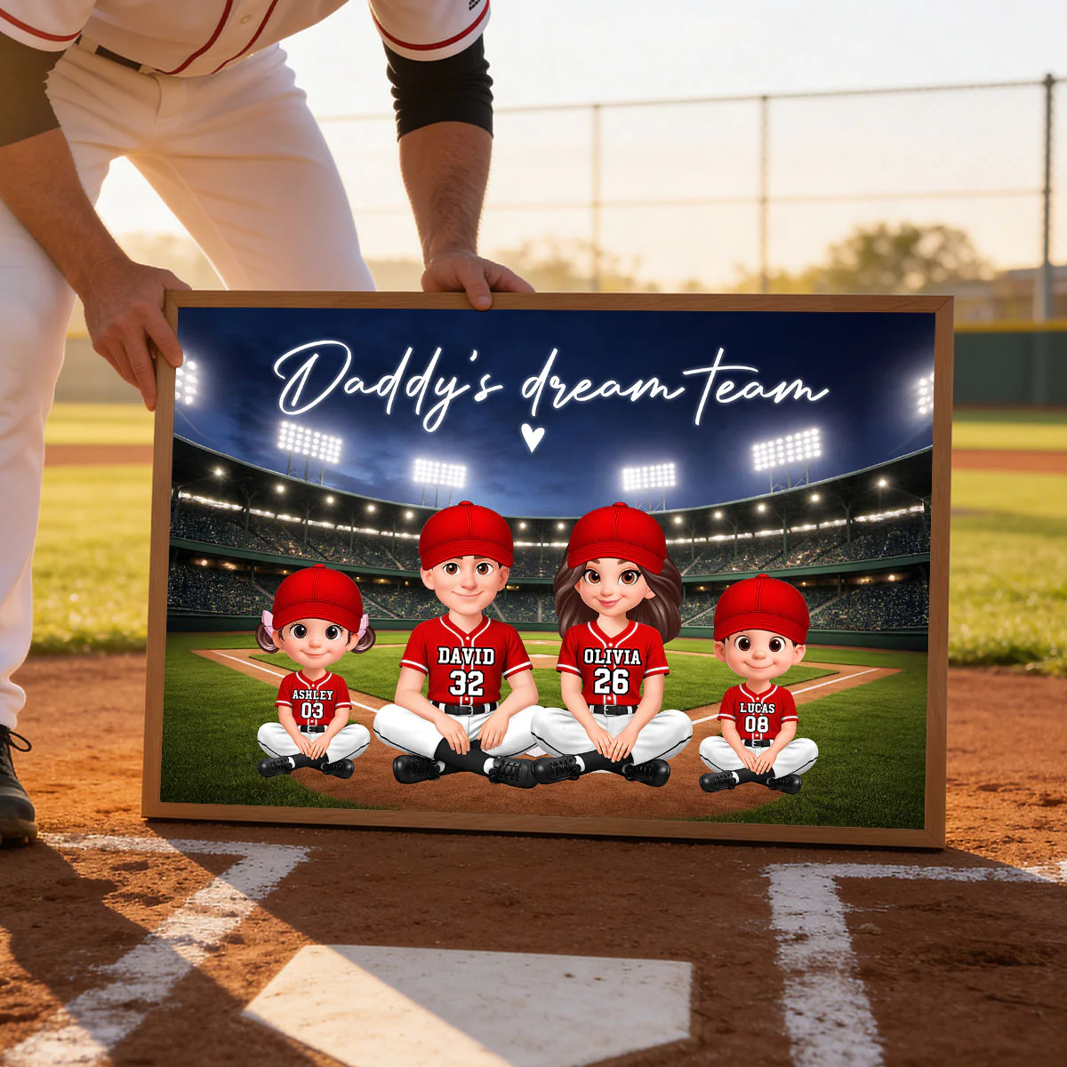 Together We Make A Winning Team Baseball Family - Personalized Poster - Heartfelt Gift For Dad, Gift For Family - Image 2