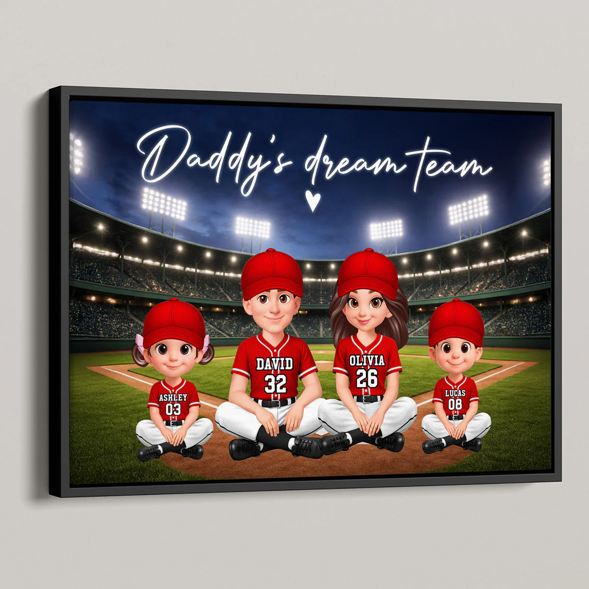 Together We Make A Winning Team Baseball Family - Personalized Poster - Heartfelt Gift For Dad, Gift For Family - Image 3
