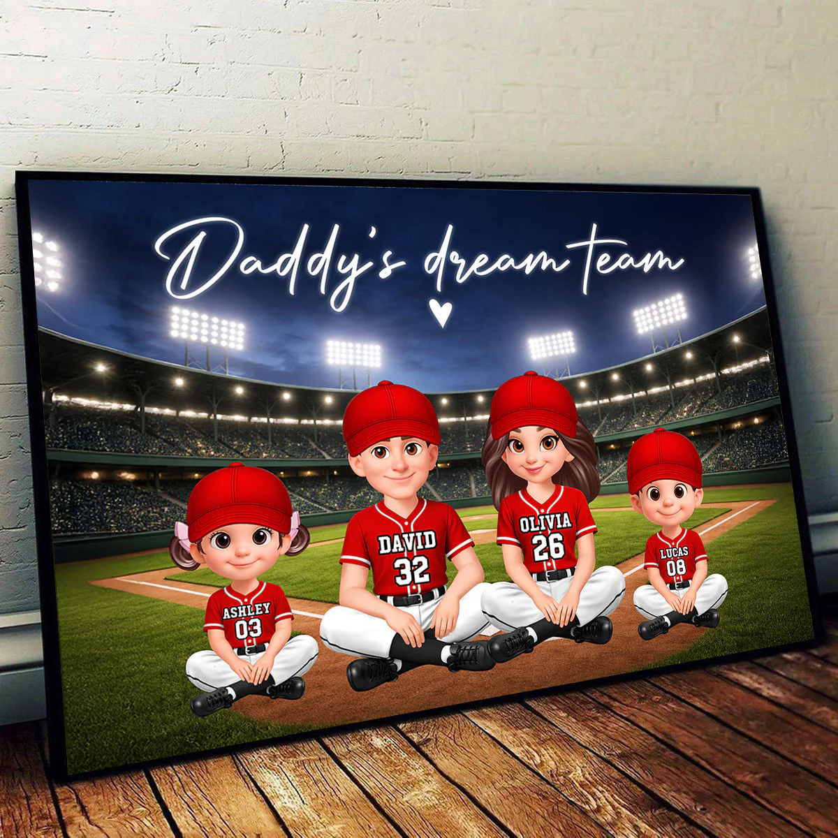 Together We Make A Winning Team Baseball Family - Personalized Poster - Heartfelt Gift For Dad, Gift For Family - Image 4