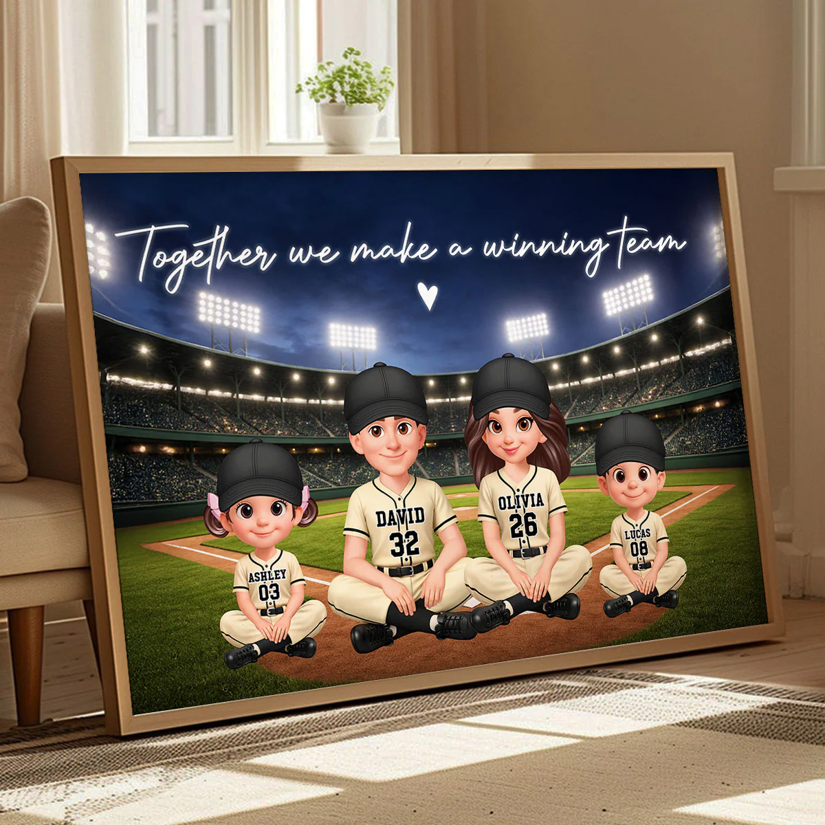 Together We Make A Winning Team Baseball Family - Personalized Poster - Heartfelt Gift For Dad, Gift For Family - Image 6