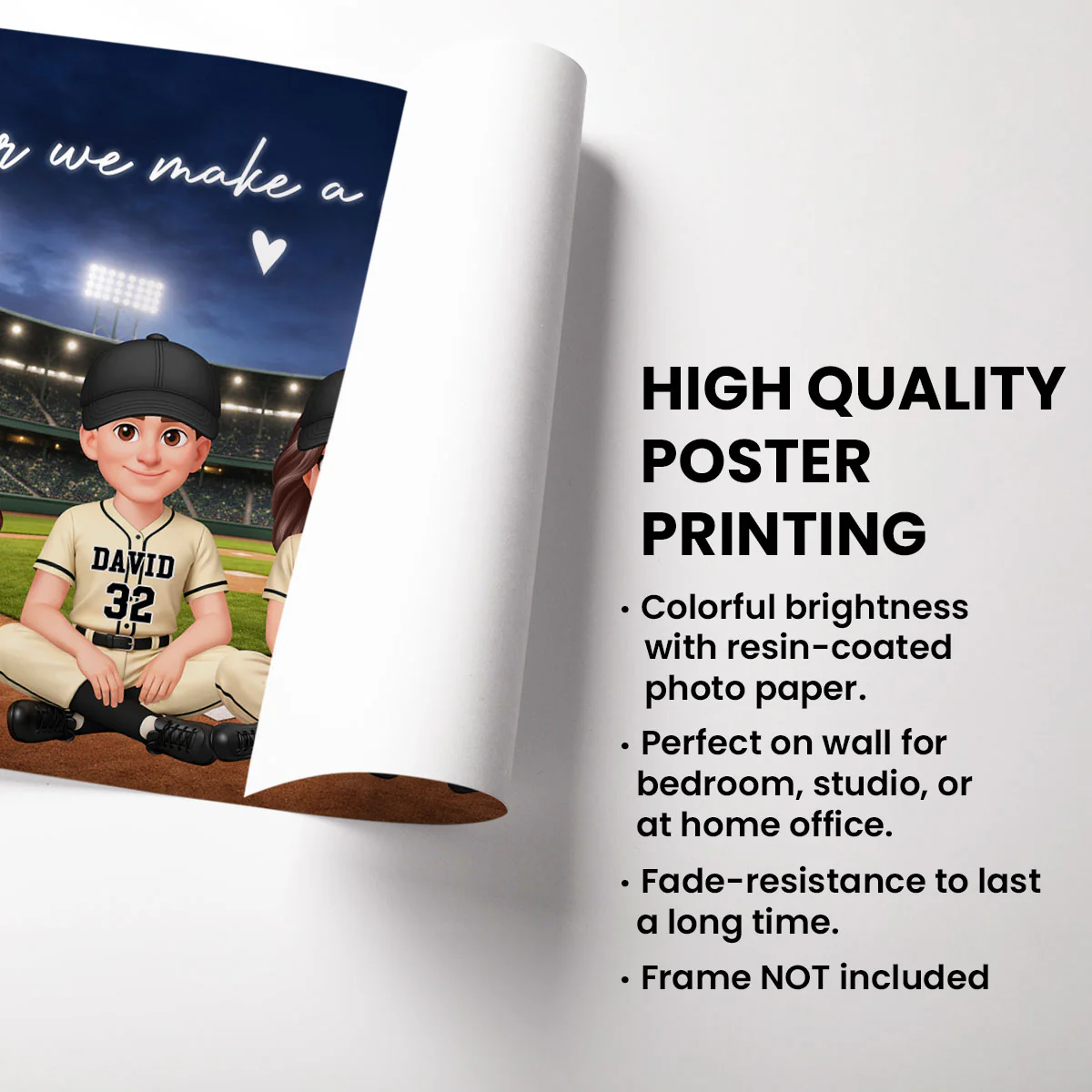 Together We Make A Winning Team Baseball Family - Personalized Poster - Heartfelt Gift For Dad, Gift For Family - Image 7