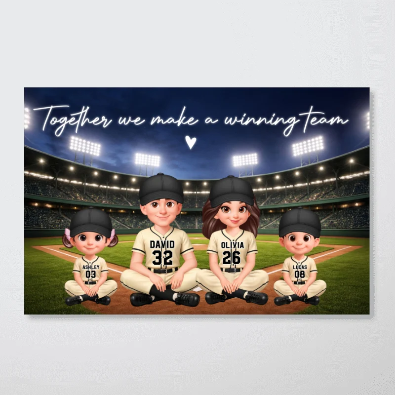 Together We Make A Winning Team Baseball Family - Personalized Poster - Heartfelt Gift For Dad, Gift For Family - Image 9