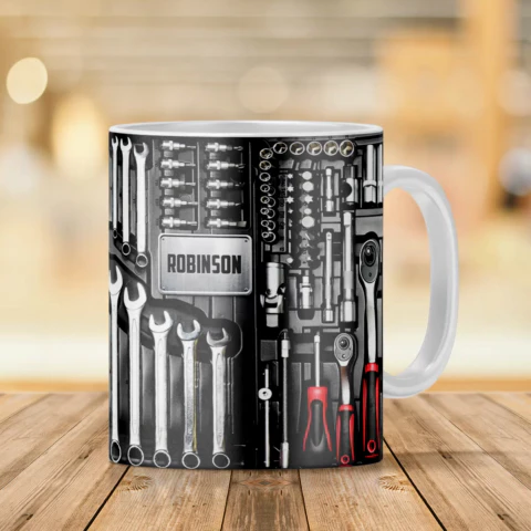 Tool Box Mechanic Personalized Mug, Father's Day, Gifts for Men, Toolkit - Image 2