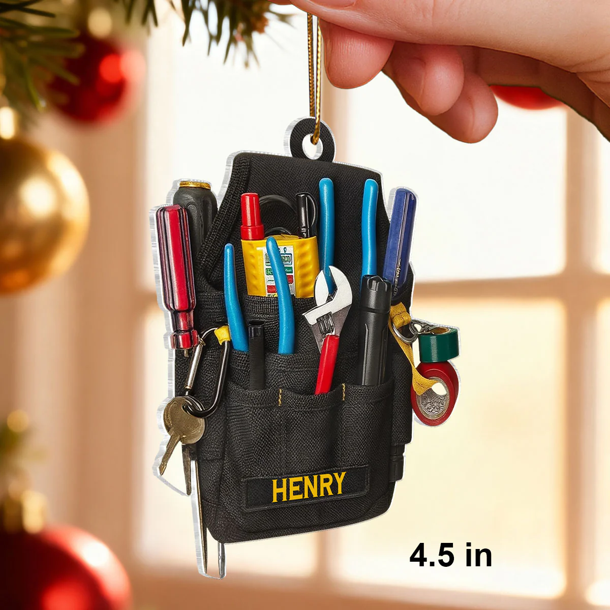 Tools of a True Craftsman – Personalized Acrylic Ornament – Perfect Gift for Skilled Electrician, Lineman - Image 2