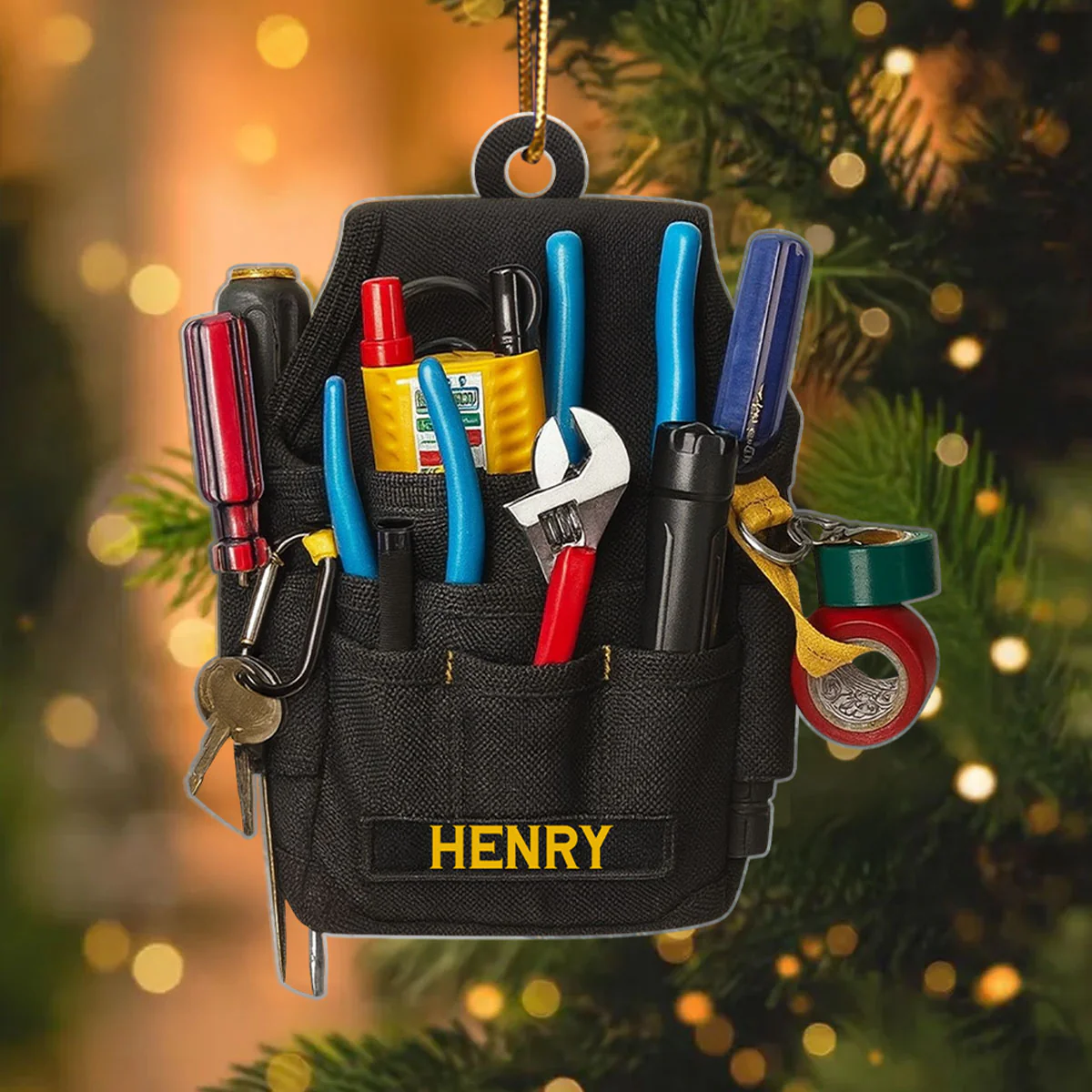 Tools of a True Craftsman – Personalized Acrylic Ornament – Perfect Gift for Skilled Electrician, Lineman - Image 3