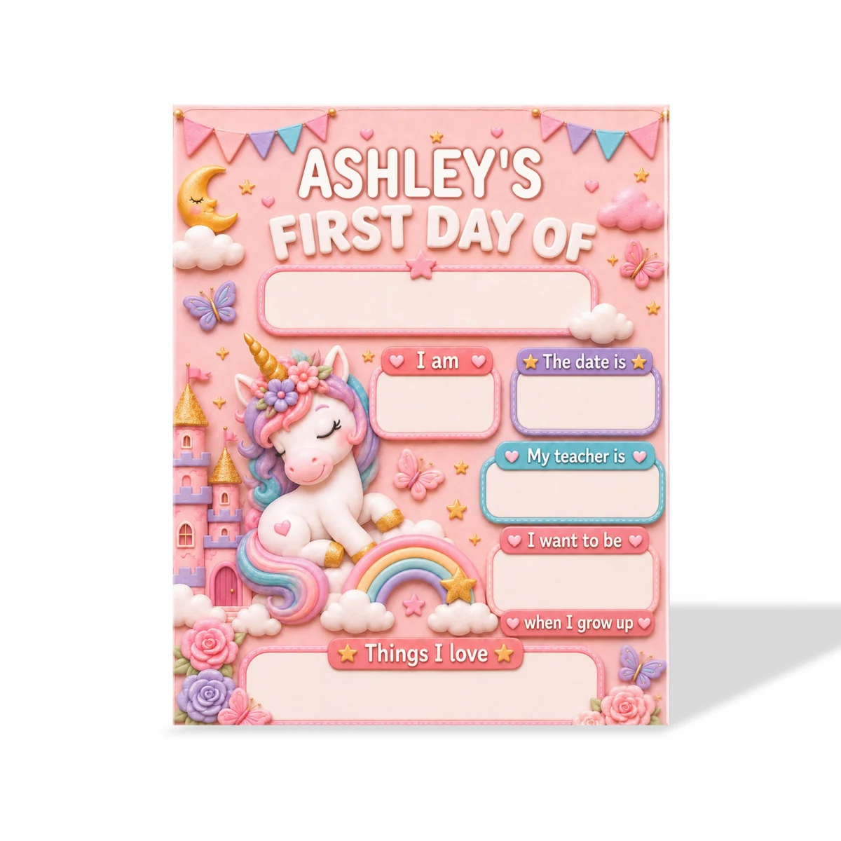 Trending Animals For Boys Girls - First Day Of School Personalized Board Sign - Editable, Reusable Back To School Sign - Image 10