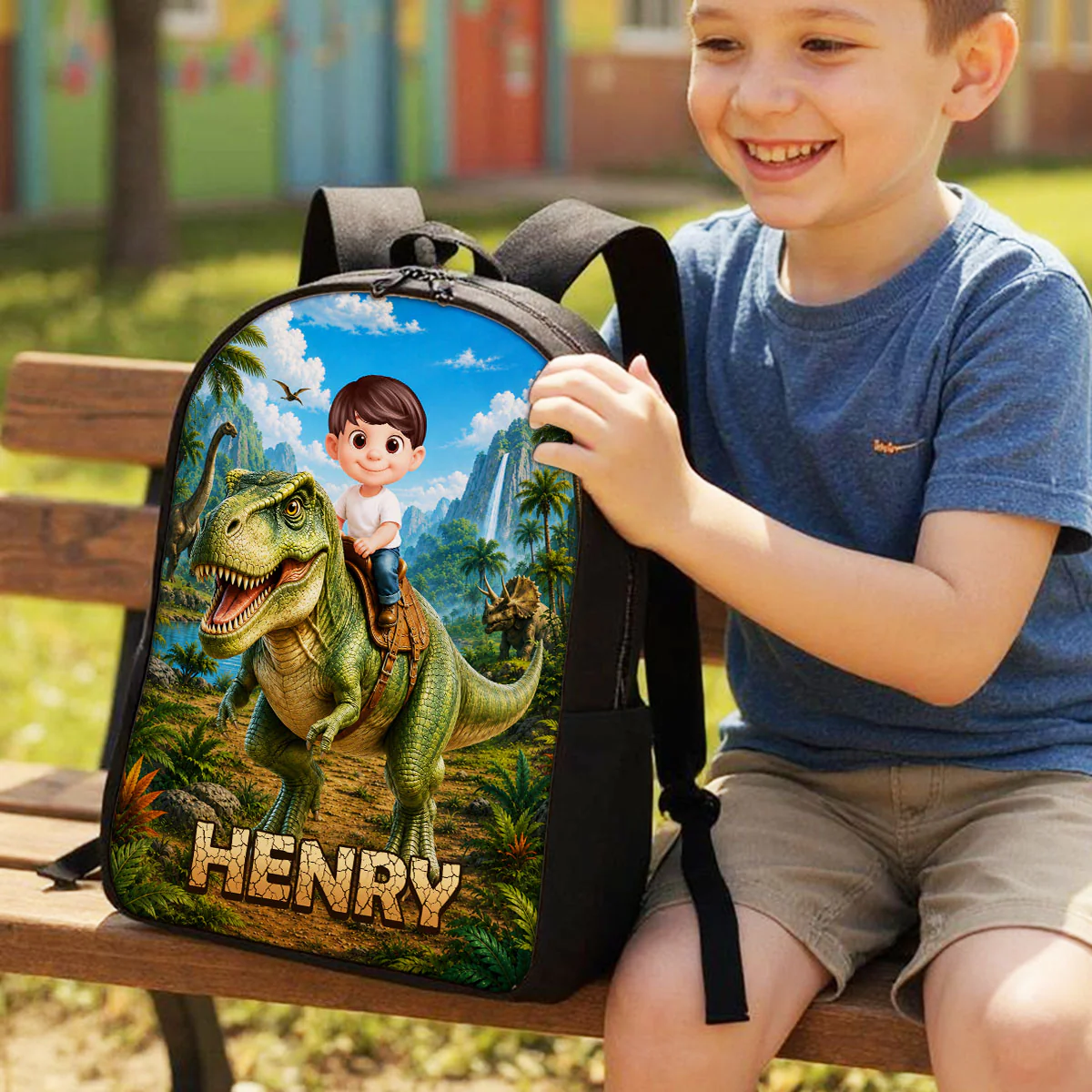 Trending Dinosaur Adventure for Boys Girls - Personalized Backpack - Back to School Backpack for Kids - Image 7