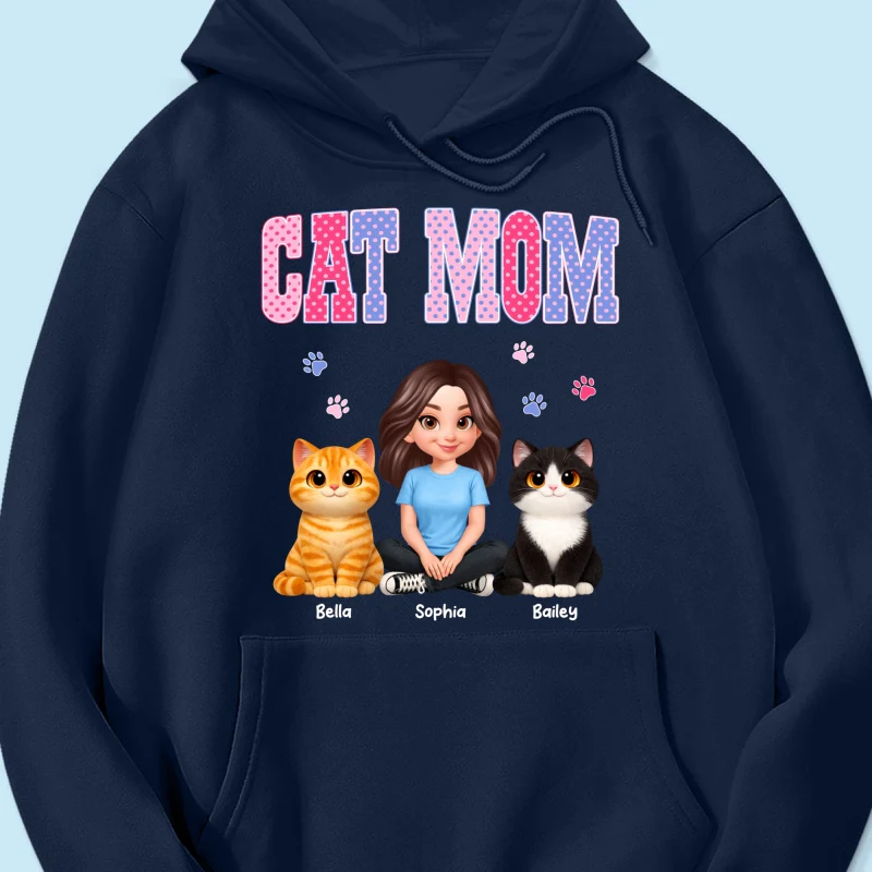 Trending 2026 Polka Dot Pattern Spring Summer Vibe Cat Mom - Personalized Shirt - Mother's Day Gift For Cat Mom - Image 48