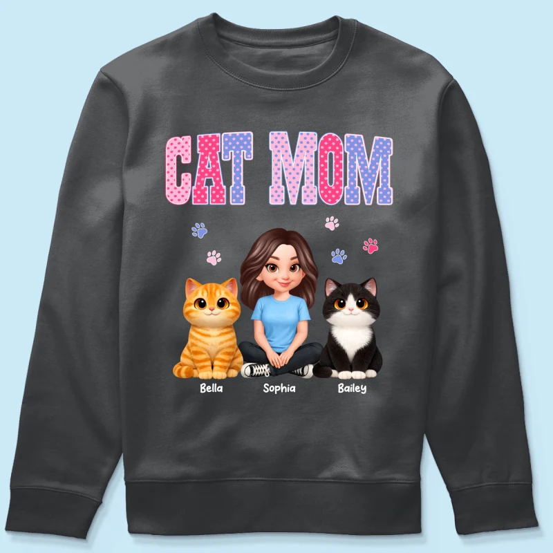 Trending 2026 Polka Dot Pattern Spring Summer Vibe Cat Mom - Personalized Shirt - Mother's Day Gift For Cat Mom - Image 65