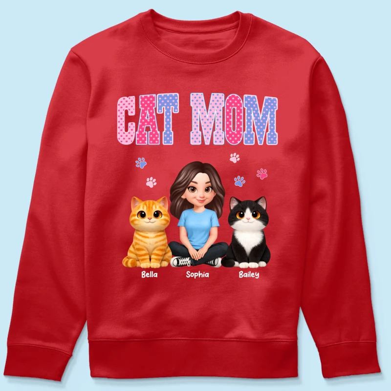 Trending 2026 Polka Dot Pattern Spring Summer Vibe Cat Mom - Personalized Shirt - Mother's Day Gift For Cat Mom - Image 68