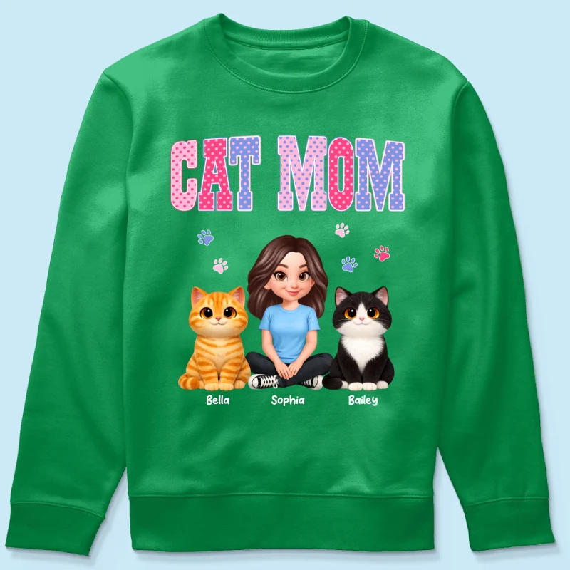 Trending 2026 Polka Dot Pattern Spring Summer Vibe Cat Mom - Personalized Shirt - Mother's Day Gift For Cat Mom - Image 74