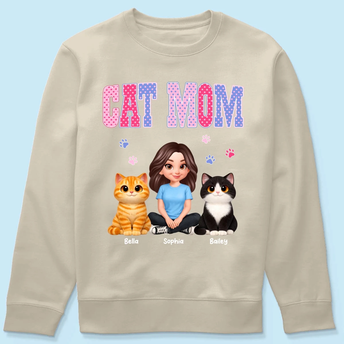 Trending 2026 Polka Dot Pattern Spring Summer Vibe Cat Mom - Personalized Shirt - Mother's Day Gift For Cat Mom - Image 76