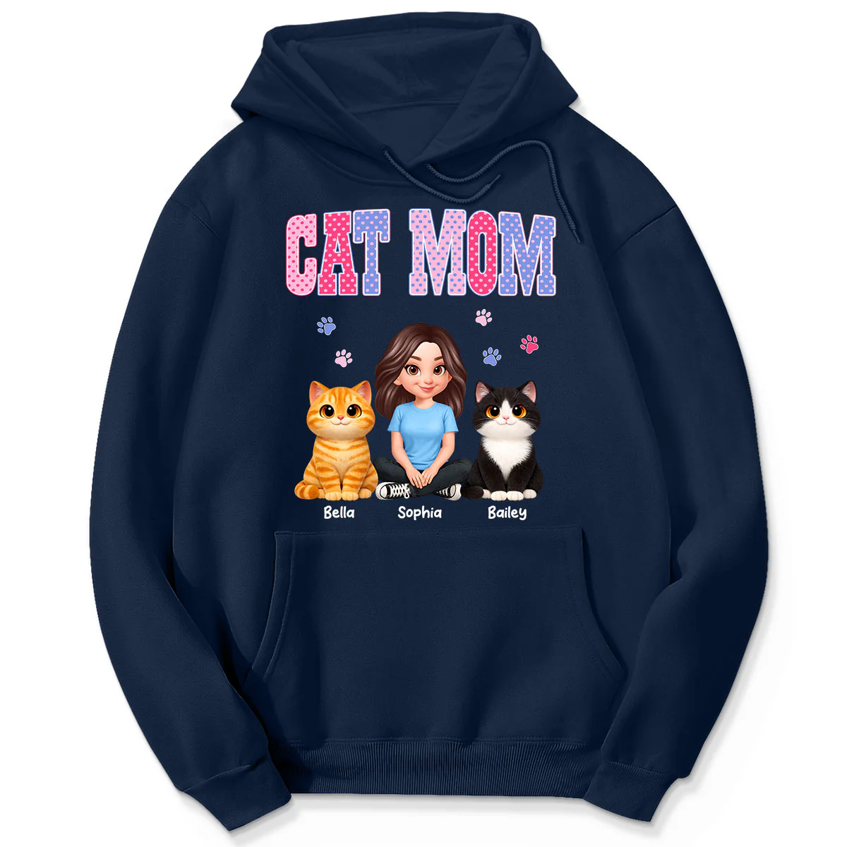 Trending 2026 Polka Dot Pattern Spring Summer Vibe Cat Mom - Personalized Shirt - Mother's Day Gift For Cat Mom - Image 8