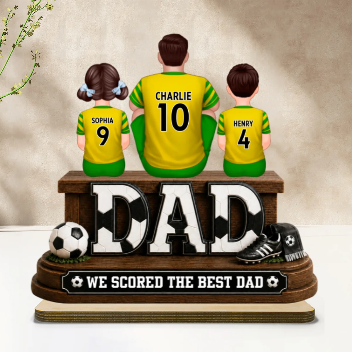 Trending Soccer Dad We Scored The Best Dad - Personalized 2-Layered Wooden Plaque - Gift For Dad, Husband, Soccer Lovers - Image 7
