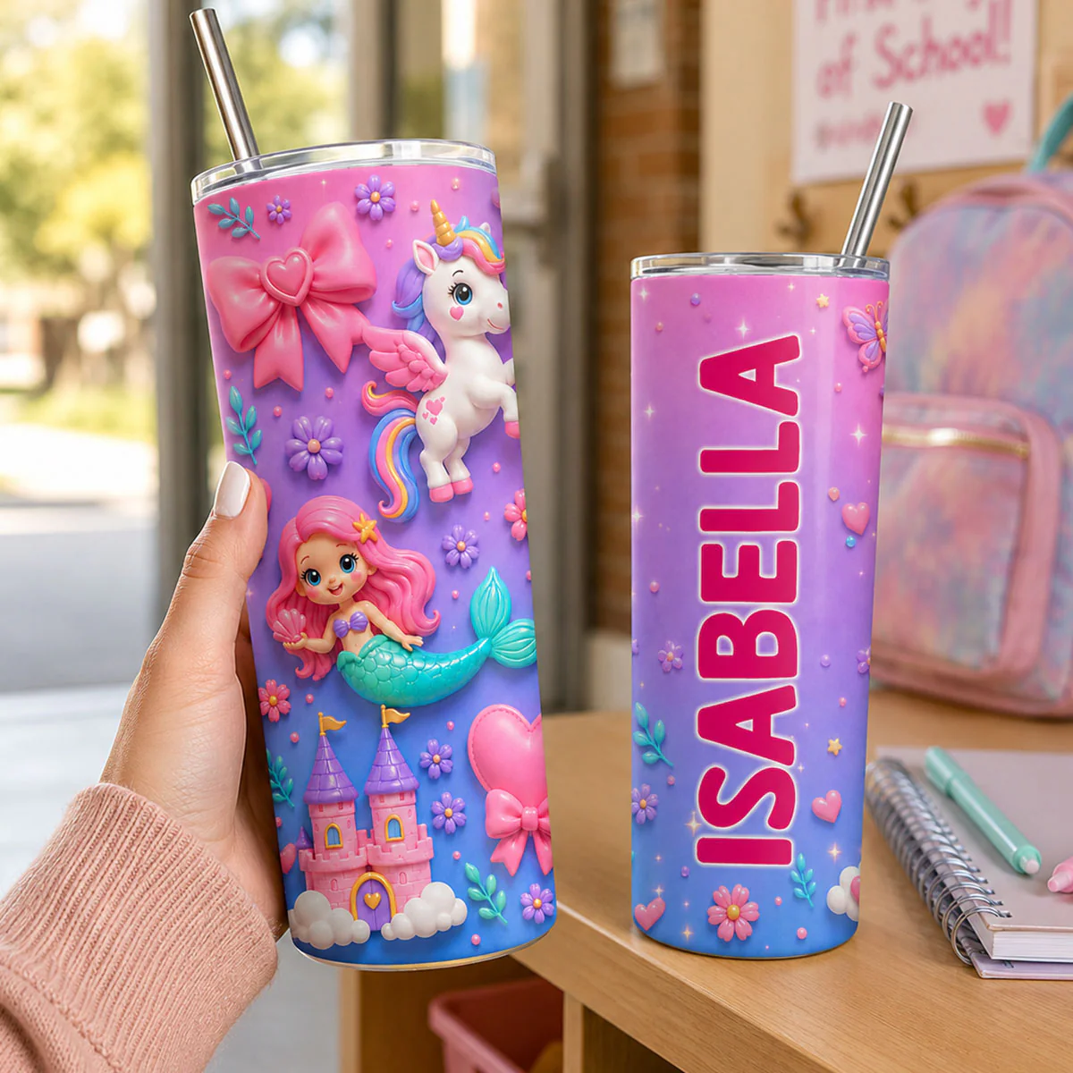 Trendy Animal for Boys Girls - Personalized Skinny Tumbler - Back to School Gift for Kids - Image 2