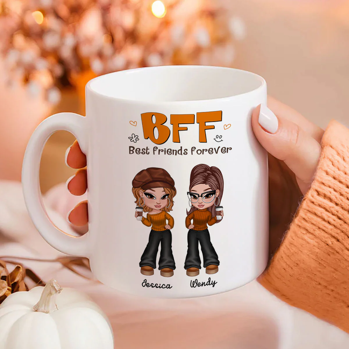 Trendy Fall Season Mug For Besties Sisters, Y2K Style - Image 2