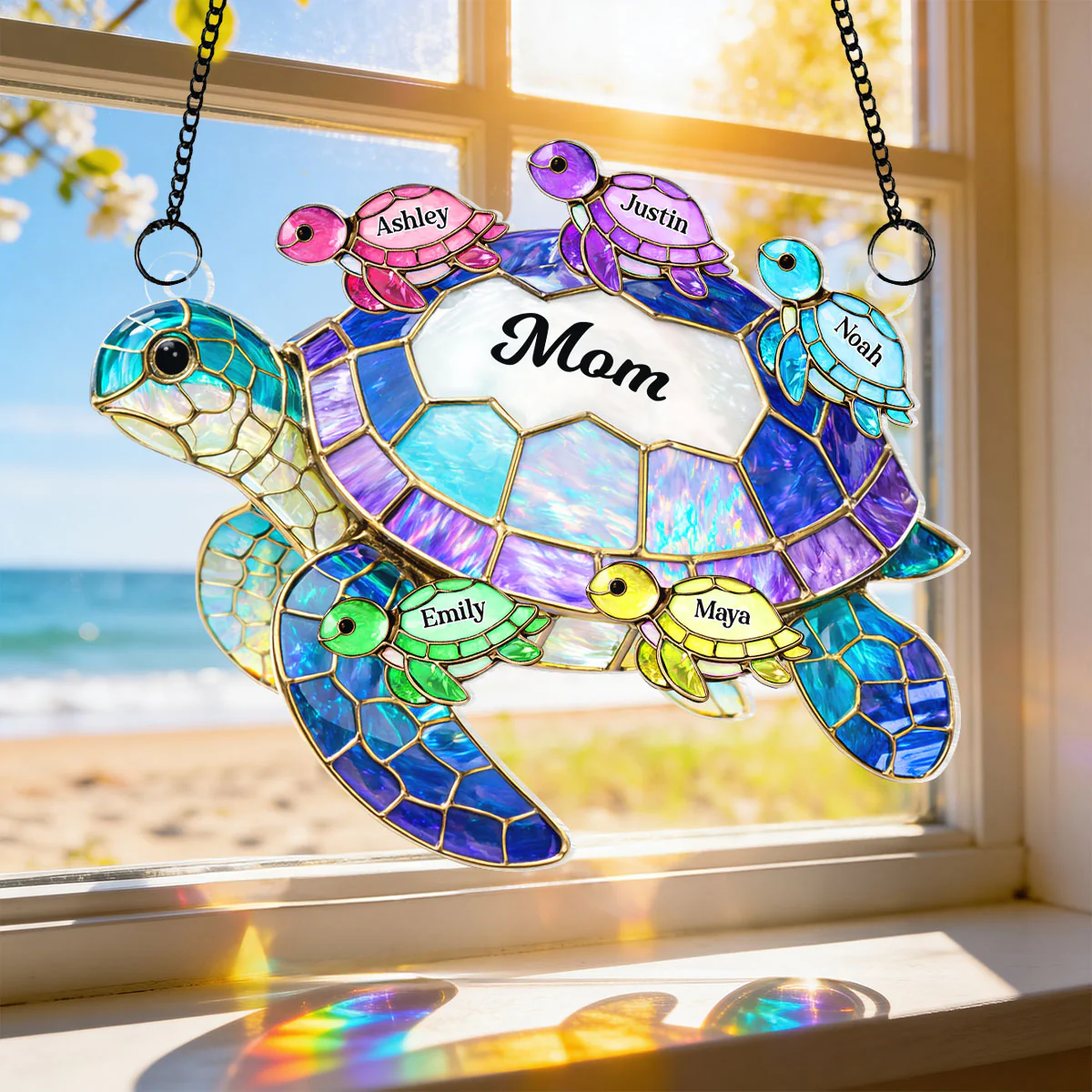 Turtle Mom Grandma - Personalized Suncatcher - Heartfelt Mother's Day Gift for Mom, Grandma, Wife - Image 2