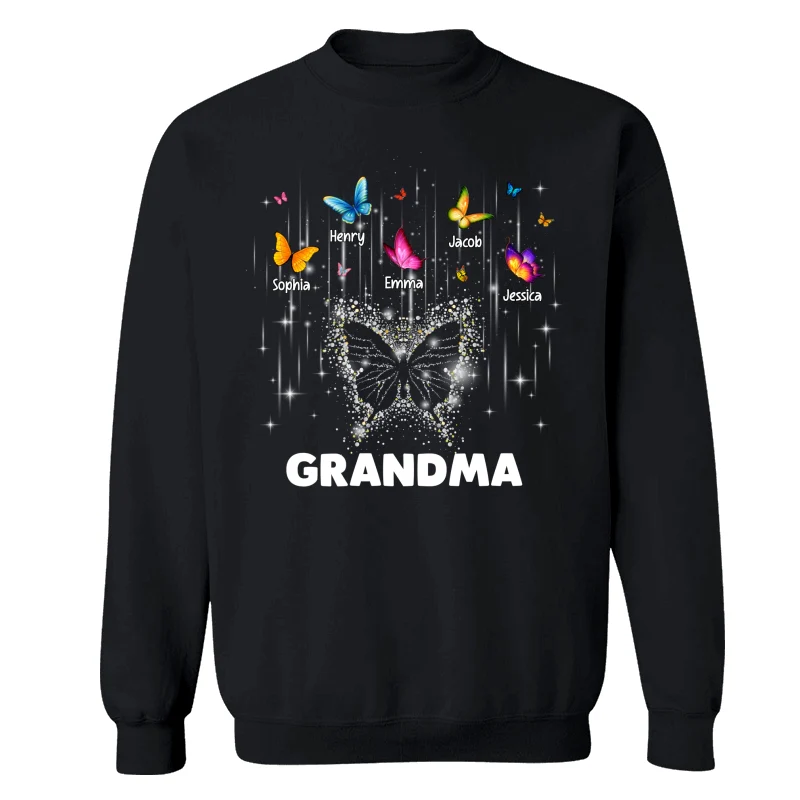 Twinkle Butterflies Mom Grandma Personalized Shirt - Image 16