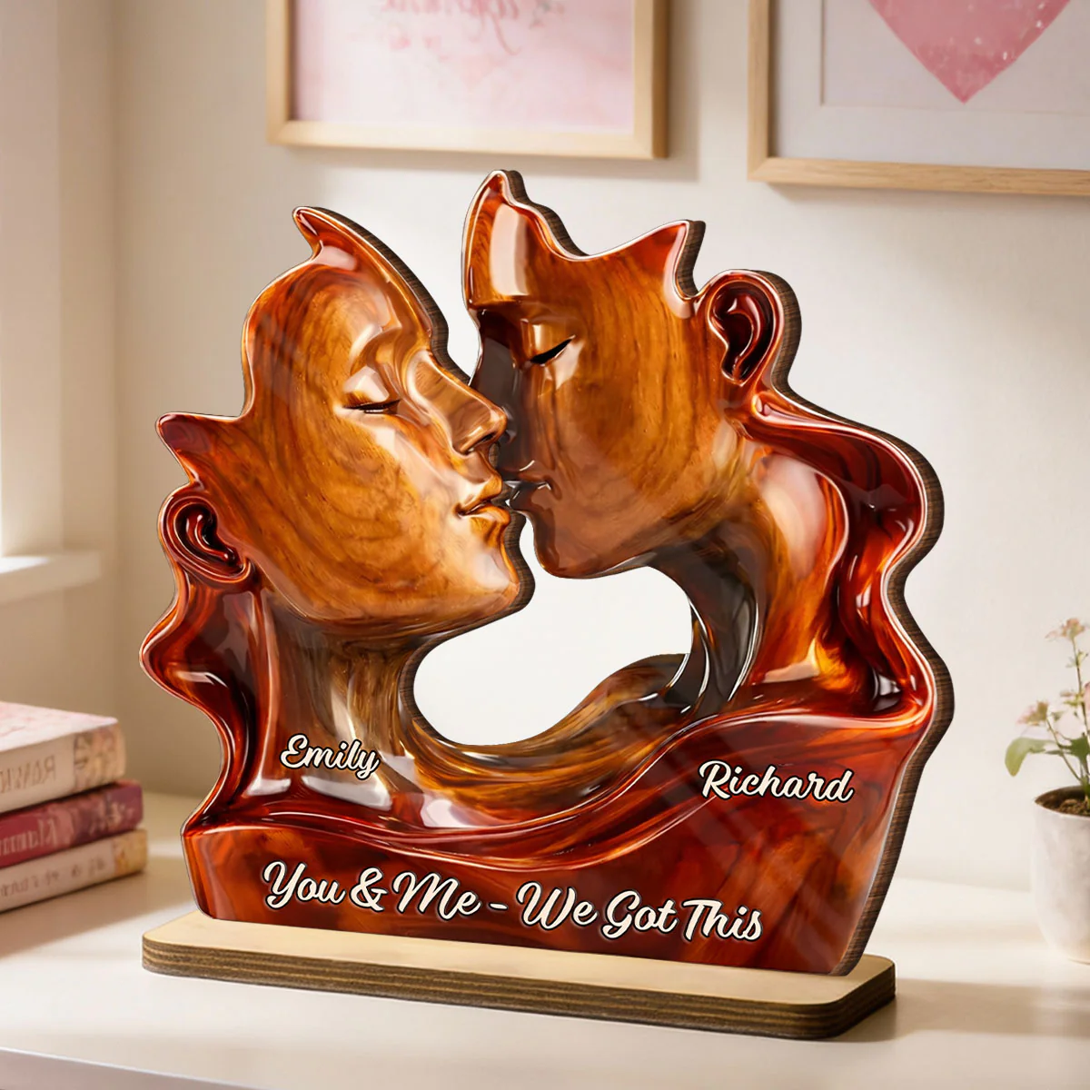Two Hearts On Direction - Personalized 2-Layered Wooden Plaque - Anniversary, Valentine's Day Gift, Gift For Him, Gift For Her - Image 5