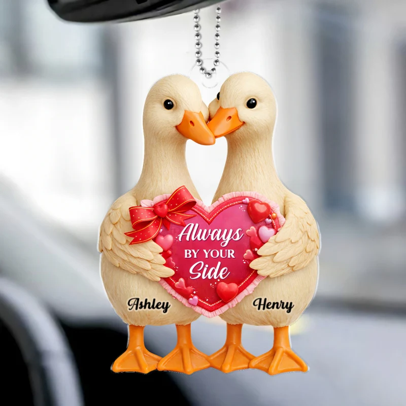 Two Hearts One Love - Personalized Car Hanger - Valentine's Gift For Him, For Her, For Couple - Image 8