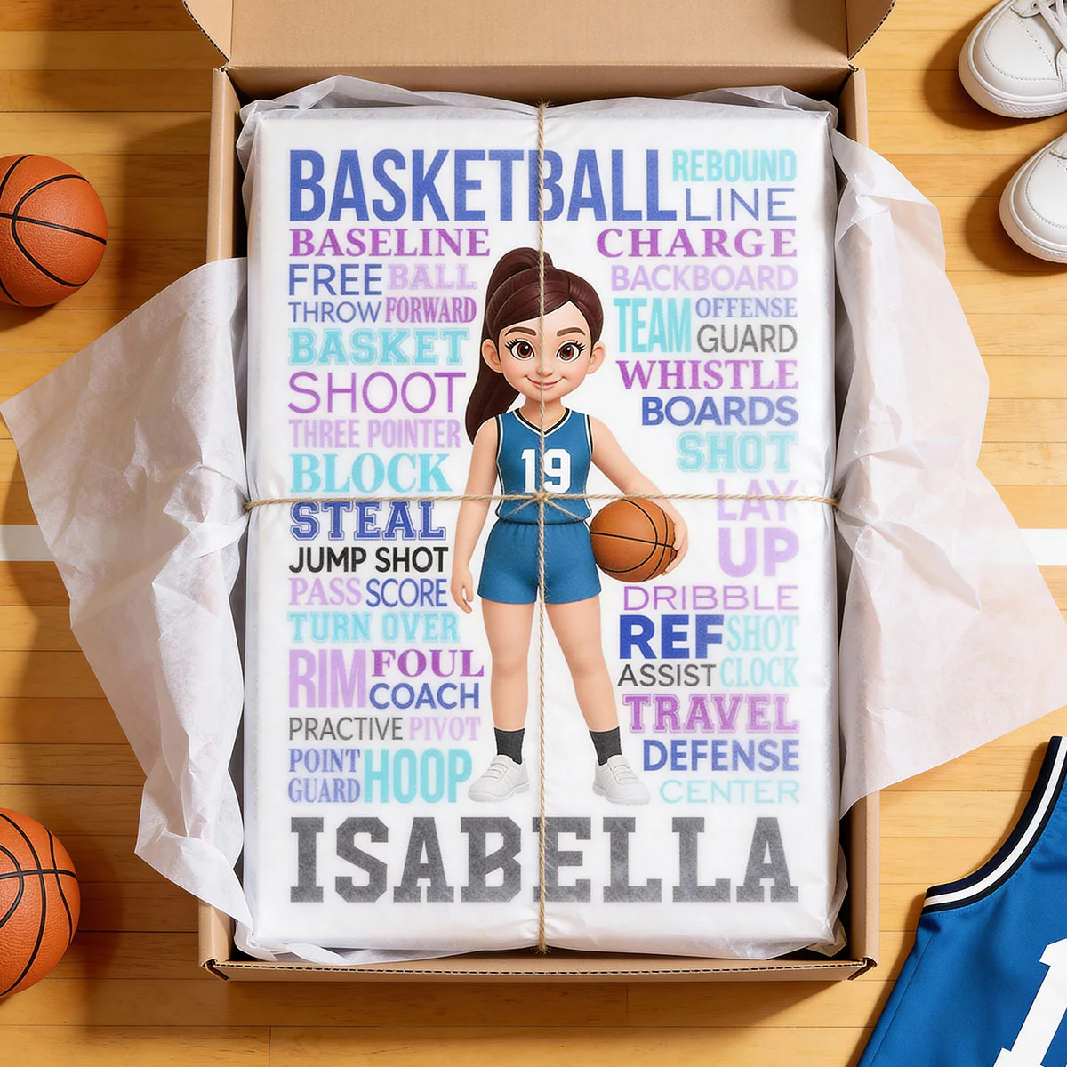 Typography Art Basketball Boy Girl - Personalized Poster - Gift For Basketball Lovers - Image 10