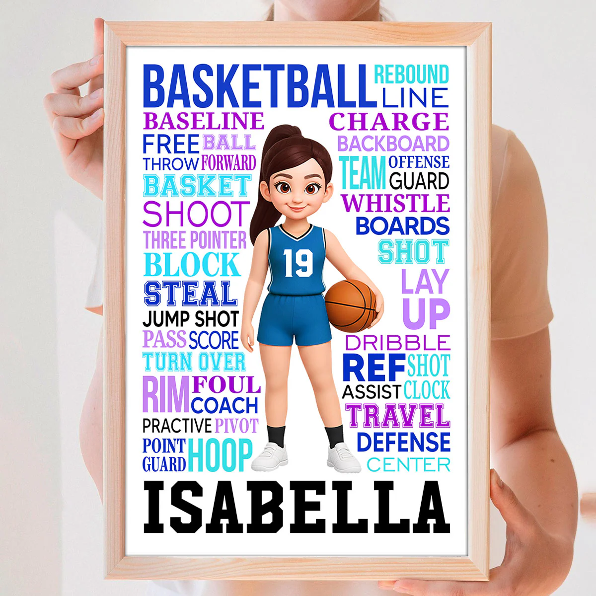 Typography Art Basketball Boy Girl - Personalized Poster - Gift For Basketball Lovers - Image 5