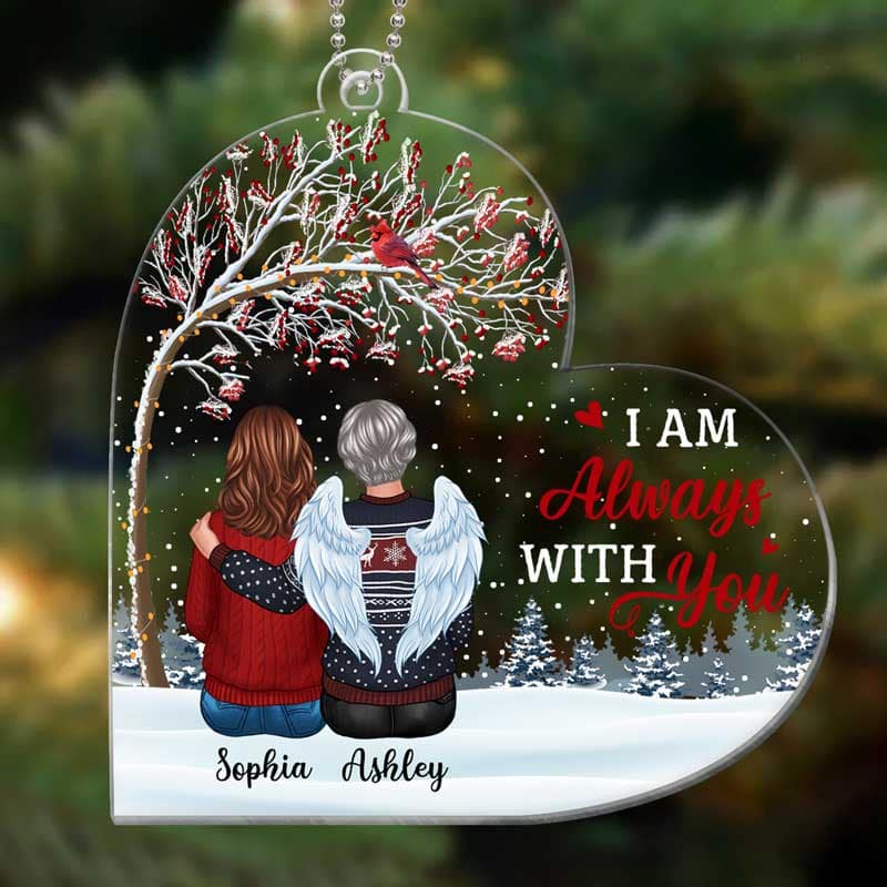 Under Berry Tree Memorial Heart Personalized Acrylic Ornament - Image 3