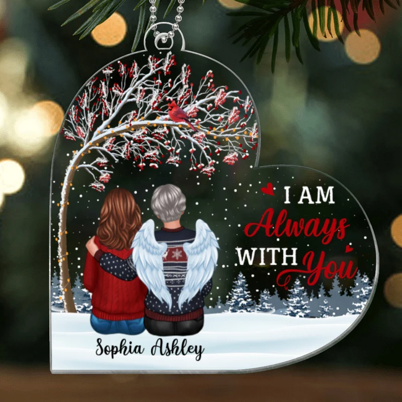 Under Berry Tree Memorial Heart Personalized Acrylic Ornament - Image 4