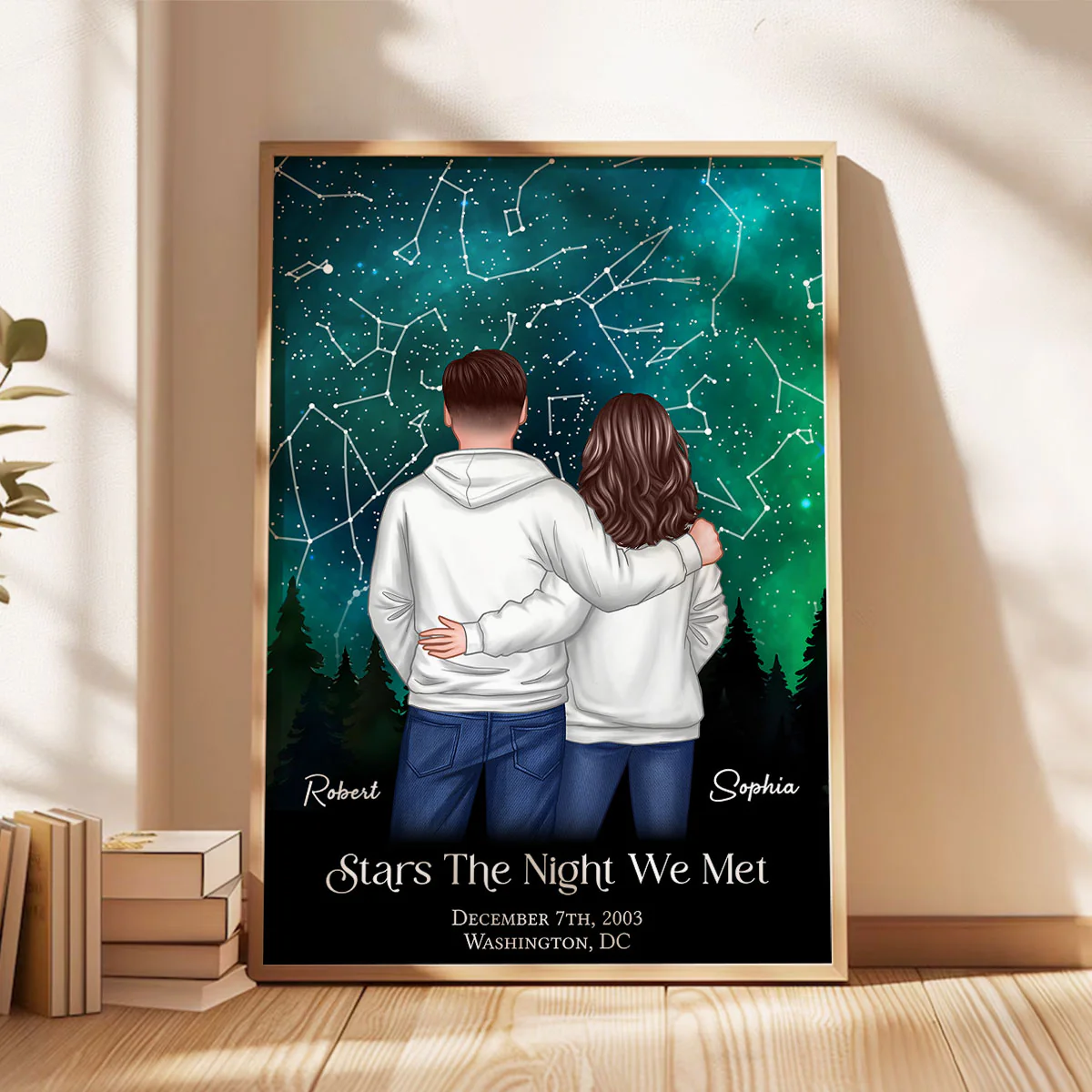Under The Sky Star Map Couple Personalized Poster, Personalized Gift For Couples, Anniversary Special Day - Image 2