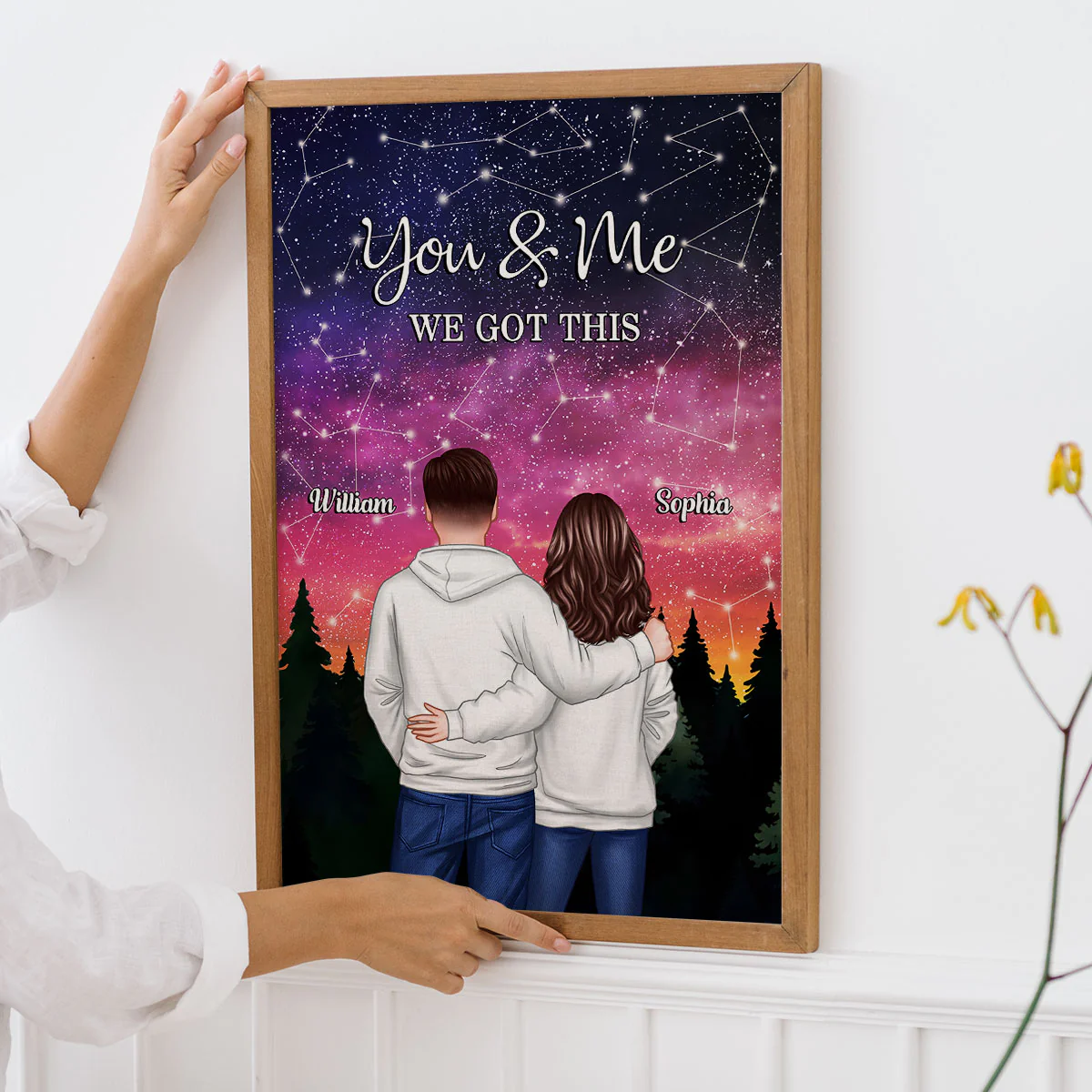 Under The Stars Couple Personalized Poster, Personalized Gift For Couples On Valentine's Day, Anniversary Special Occasion - Image 3