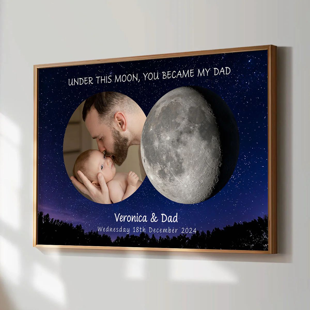 Under This Moon You Became My Mom Dad Moon Phase Art Gift For New Parents Personalized Poster - Image 6