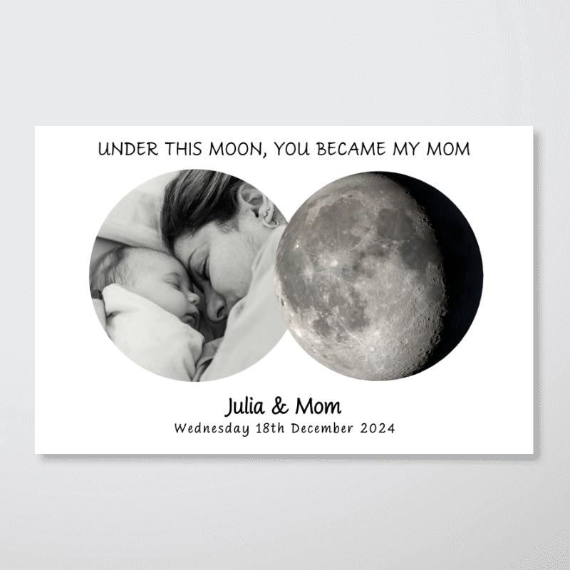 Under This Moon You Became My Mom Dad Moon Phase Art Gift For New Parents Personalized Poster - Image 8