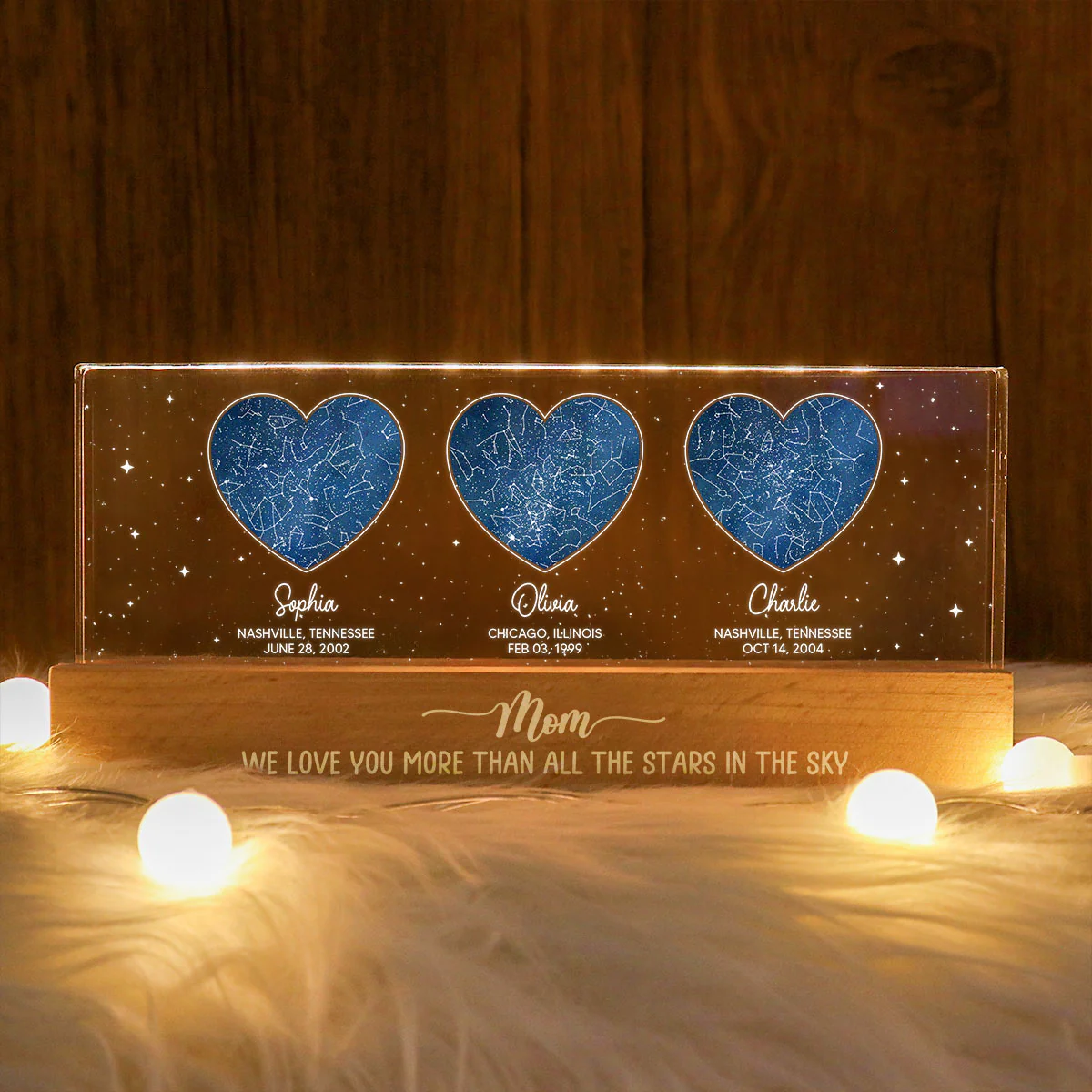 Under This Sky You Became Our Mom Custom Star Map Personalized Acrylic LED Night Light, Heartfelt Gift Birthday Gift Just Because Gift For Mom - Image 3