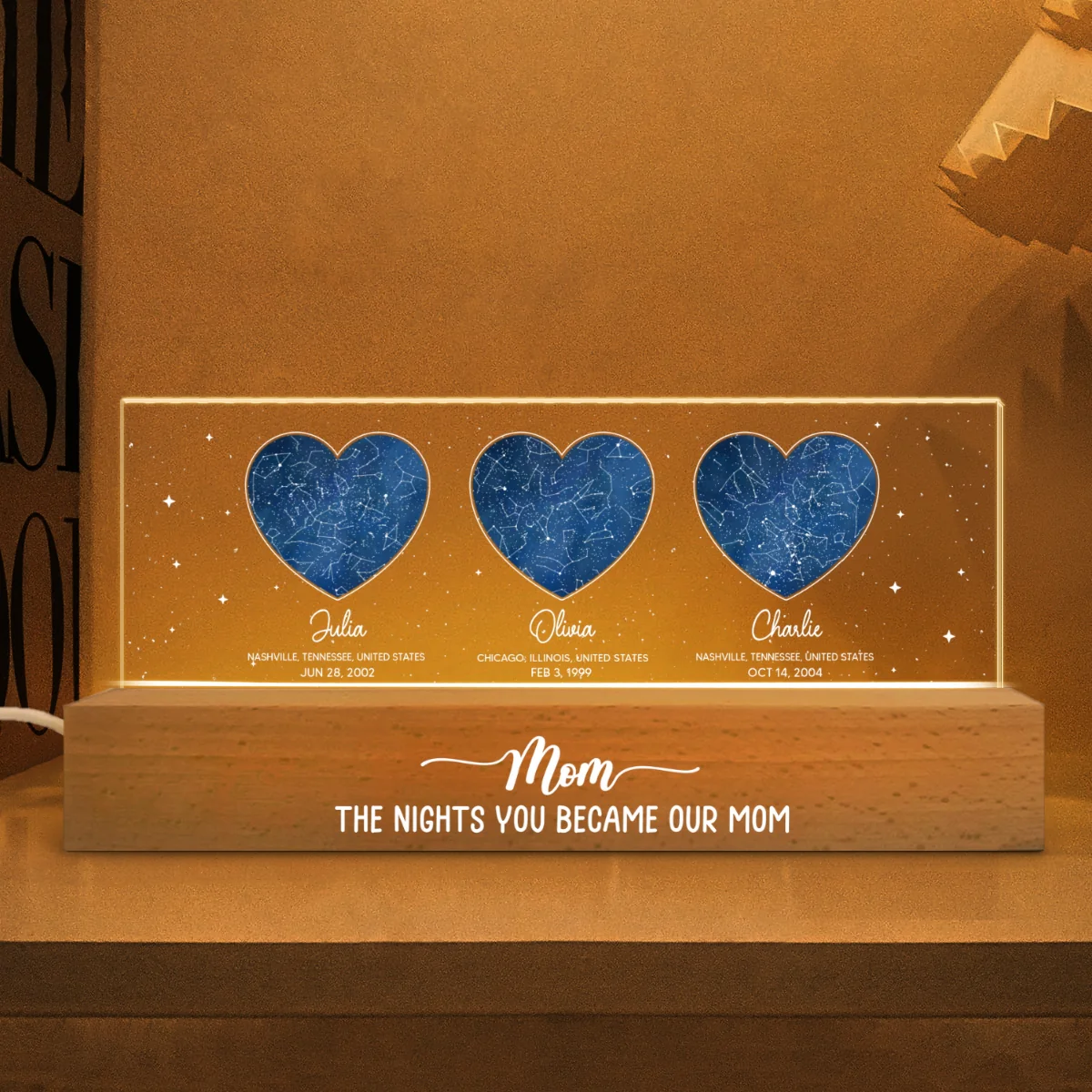 Under This Sky You Became Our Mom Custom Star Map Personalized Acrylic LED Night Light, Heartfelt Gift Birthday Gift Just Because Gift For Mom - Image 7