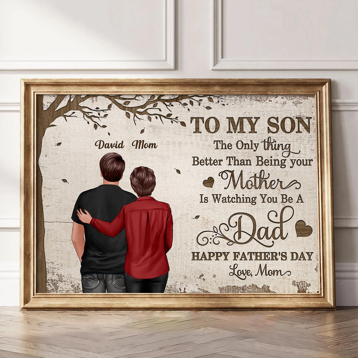 Under Tree To My Son From Mom Personalized Poster| Heartfelt Father's Day For Son