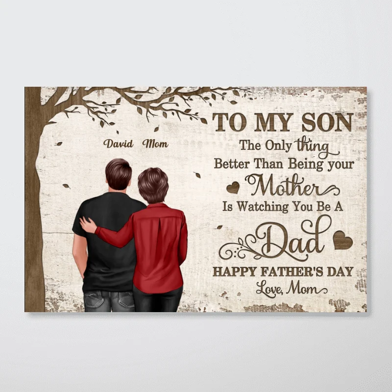 Under Tree To My Son From Mom Personalized Poster| Heartfelt Father's Day For Son - Image 11