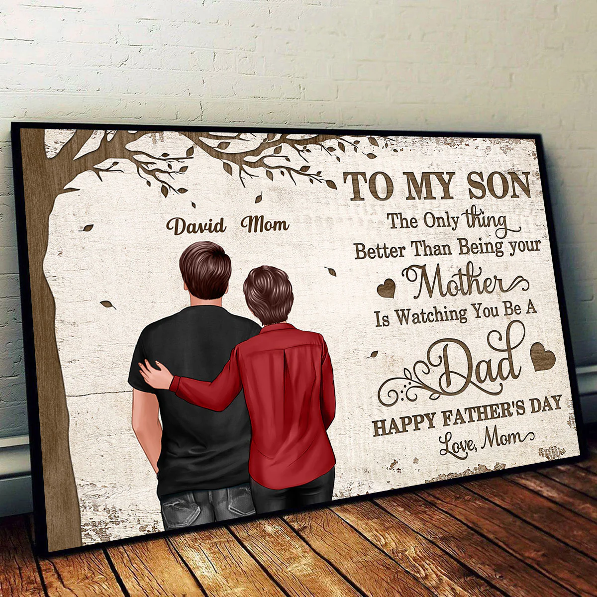 Under Tree To My Son From Mom Personalized Poster| Heartfelt Father's Day For Son - Image 3