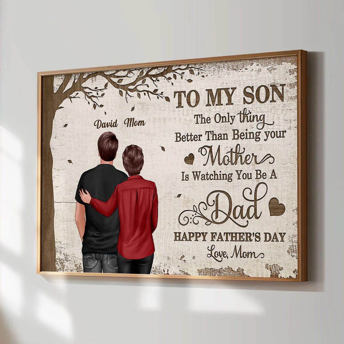 Under Tree To My Son From Mom Personalized Poster| Heartfelt Father's Day For Son - Image 4