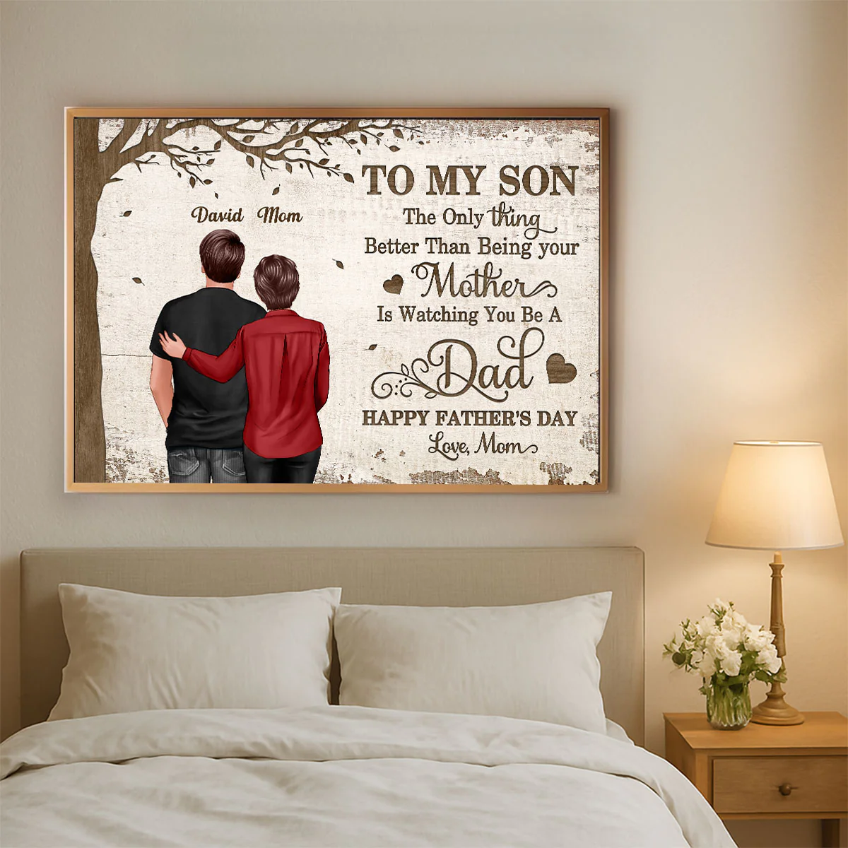 Under Tree To My Son From Mom Personalized Poster| Heartfelt Father's Day For Son - Image 8