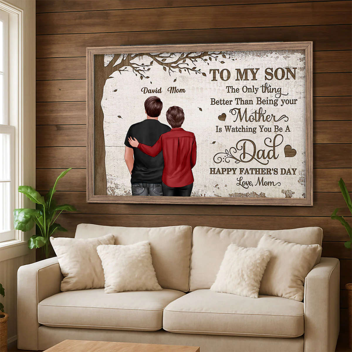 Under Tree To My Son From Mom Personalized Poster| Heartfelt Father's Day For Son - Image 9