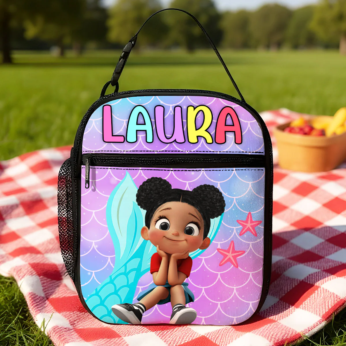 Unicorn Mermaid Theme Personalized Insulated Lunch Box for Girl Toddler, Keep Your Child’s Meals Fresh & Safe All Day - Image 2
