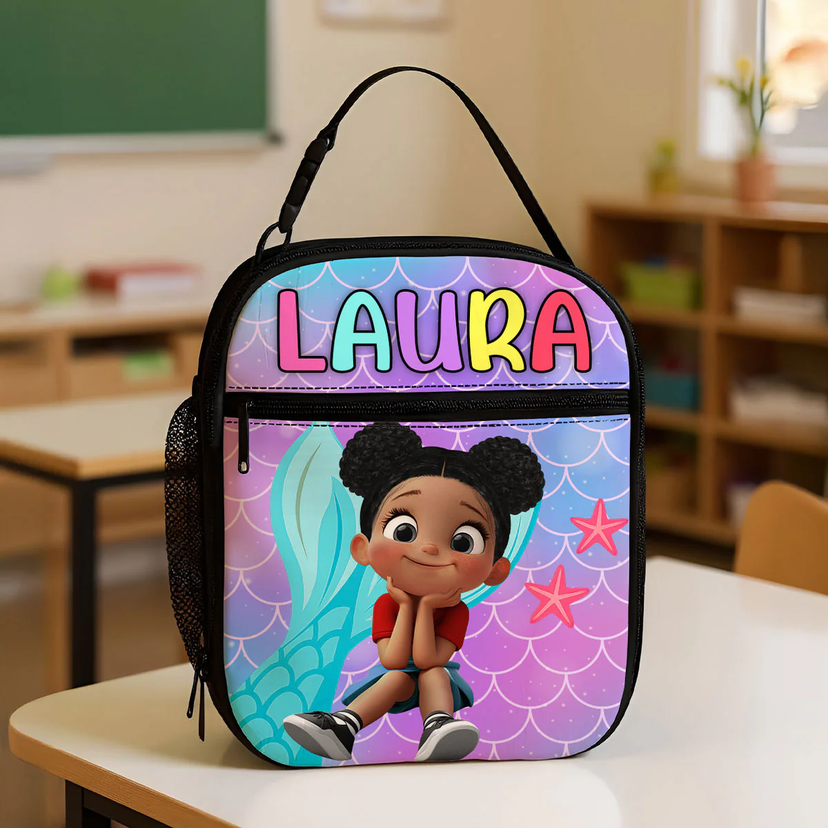 Unicorn Mermaid Theme Personalized Insulated Lunch Box for Girl Toddler, Keep Your Child’s Meals Fresh & Safe All Day - Image 4