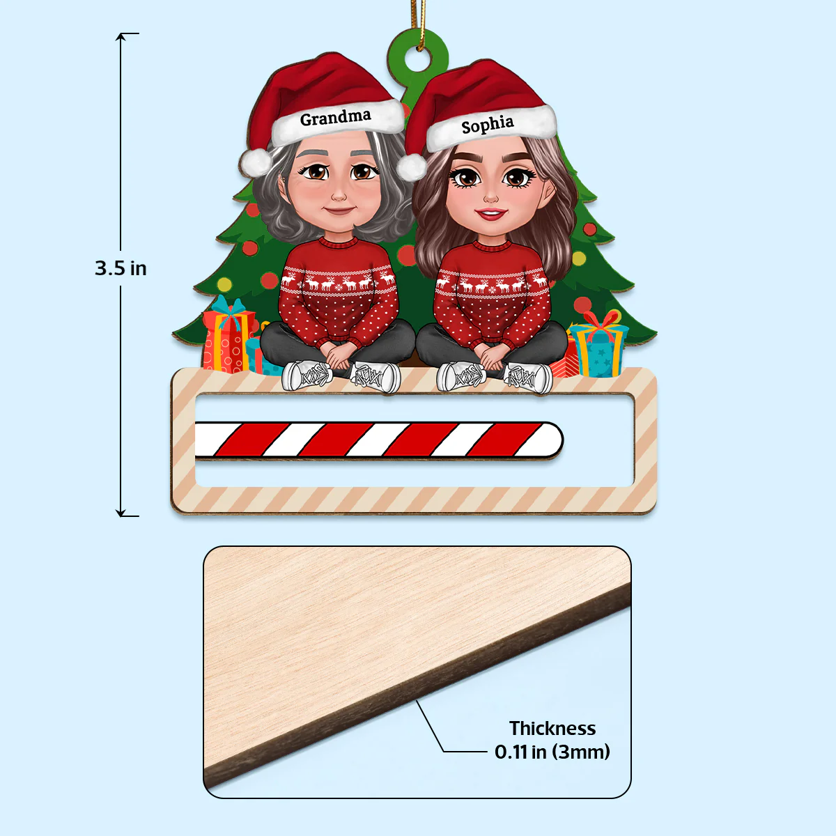 Unique Christmas Gift For Kid Teenage Grandchildren Personalized Wooden Money Holder Ornament - Image 4